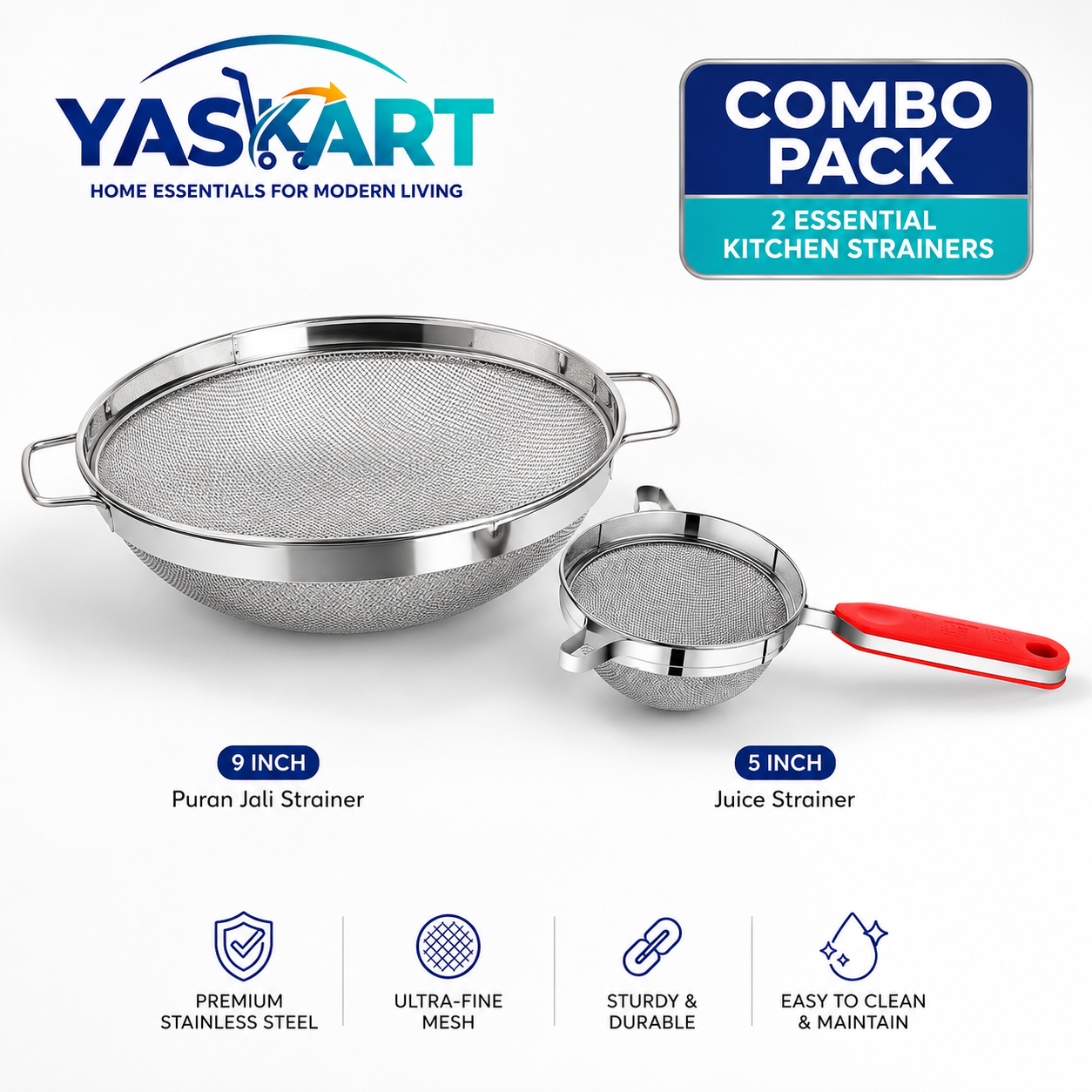 Puran Jali & Juice Strainer Combo